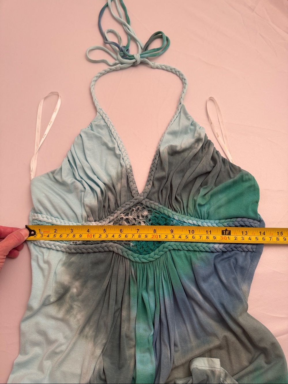 Sky Sabola multicolor tie-dye halter dress M - Picture 7 of 13